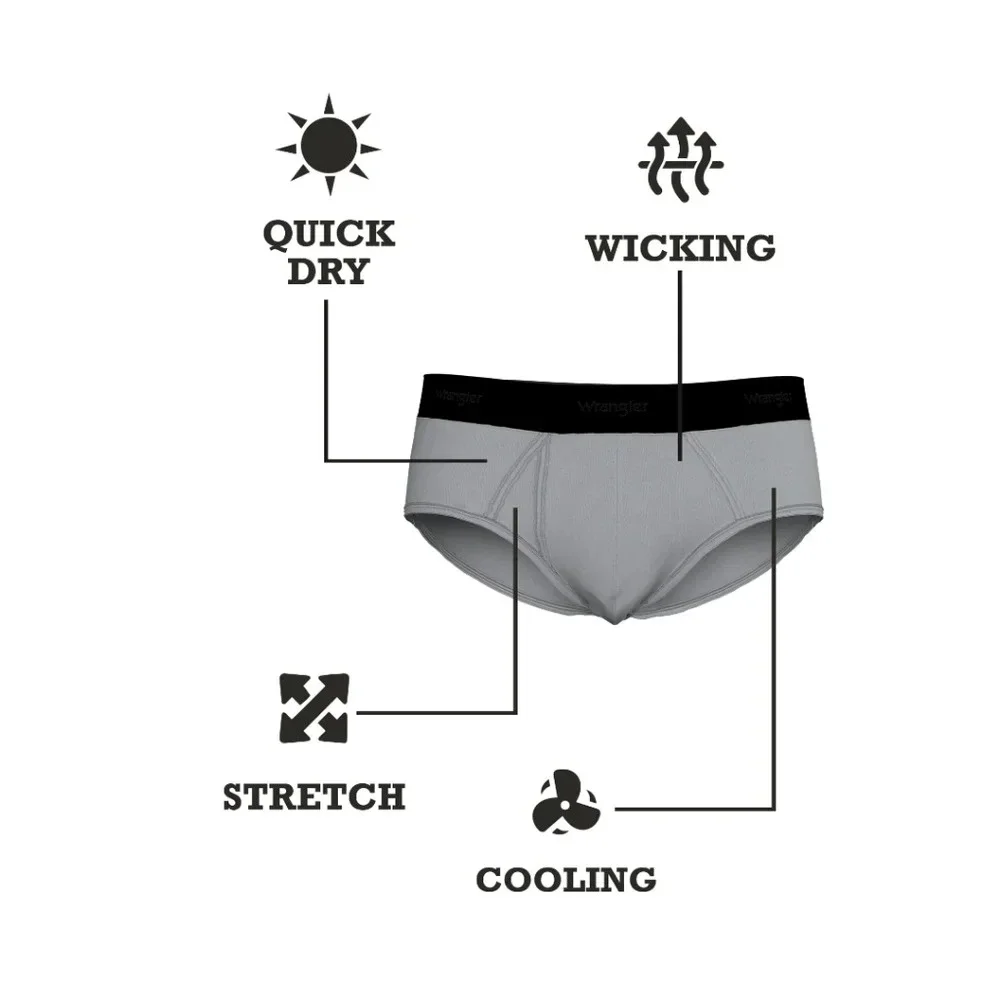 Wrangler Men's Size 3XL Cooling Briefs 3 Pack Fits Waist 48-50